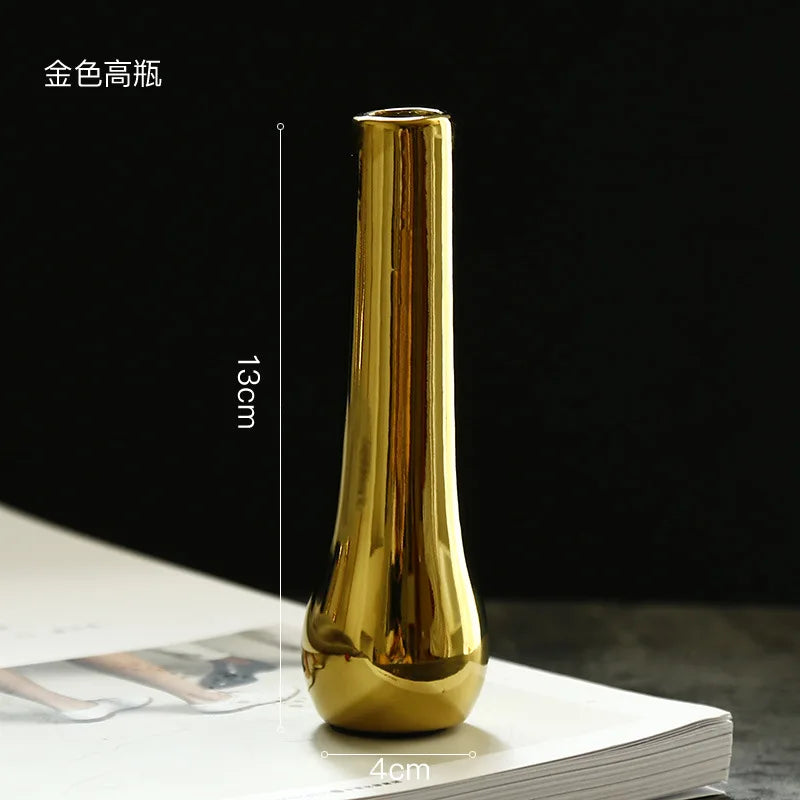 Aurora Gold Ceramic Decorative Vase