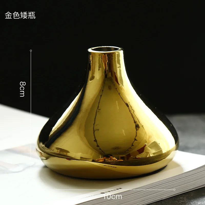 Aurora Gold Ceramic Decorative Vase