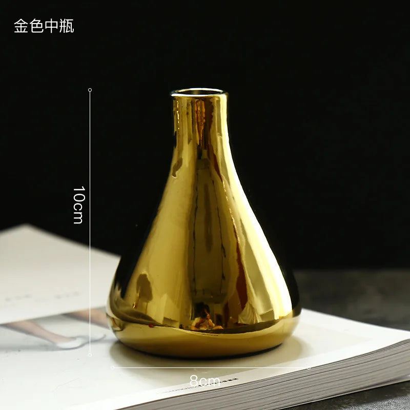 Aurora Gold Ceramic Decorative Vase