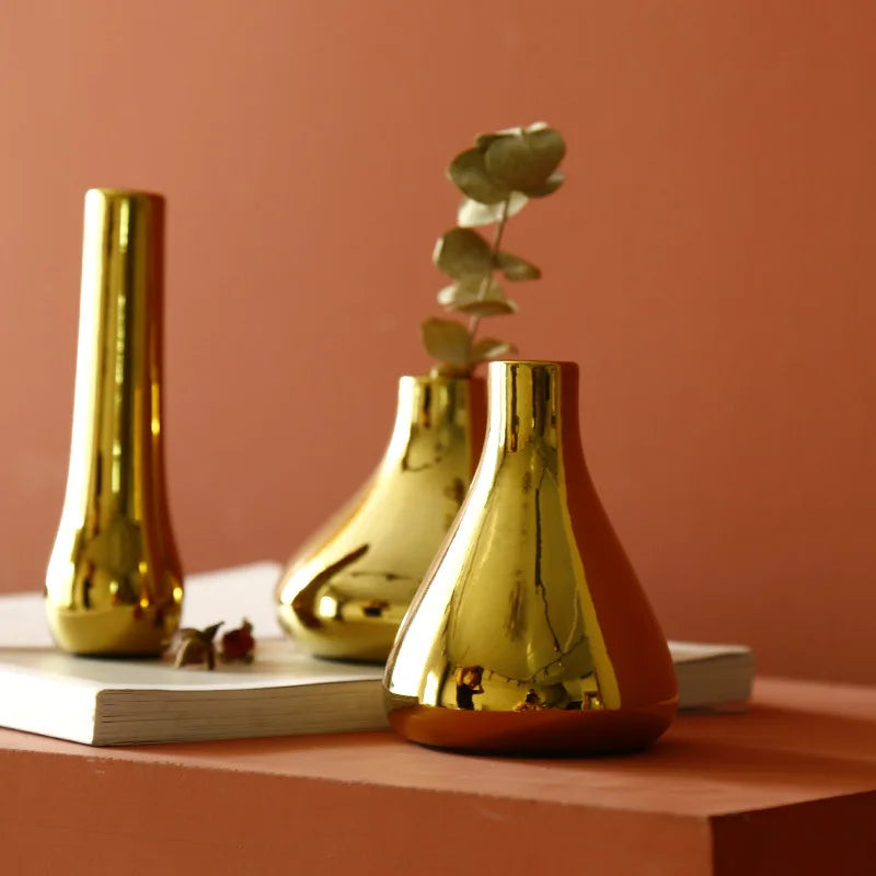 Aurora Gold Ceramic Decorative Vase