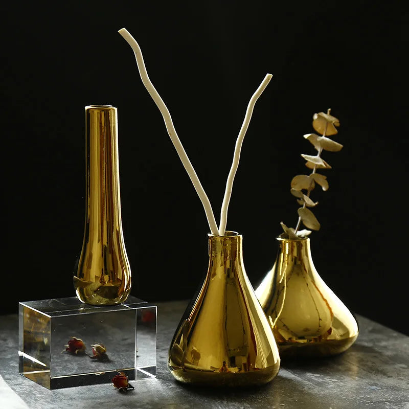 Aurora Gold Ceramic Decorative Vase