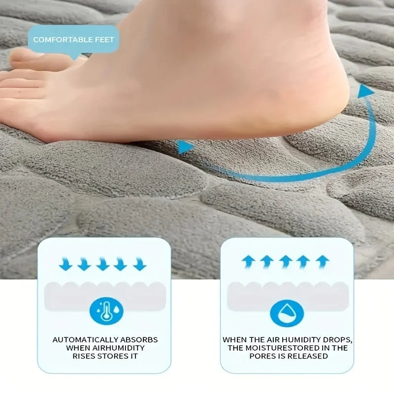 15.7*19.7in Washroom toilet foot mat U-shaped floor mat waterproof pad Bathroom bathroom water absorption anti-skid pad