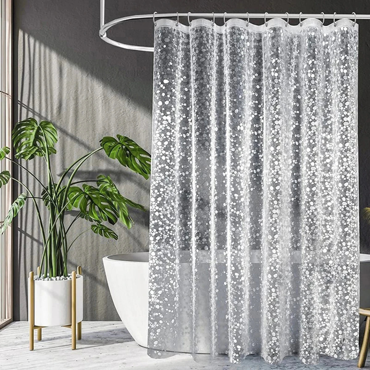 Luxury Pebble-Effect Waterproof Shower Curtain