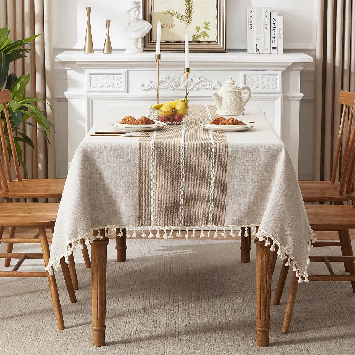 Premium Linen Cotton Tablecloth – Elegant Dining Table Cover