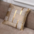 Luxury Gold Stripe Decorative Cushion Cover – Elegant Holiday Home Décor