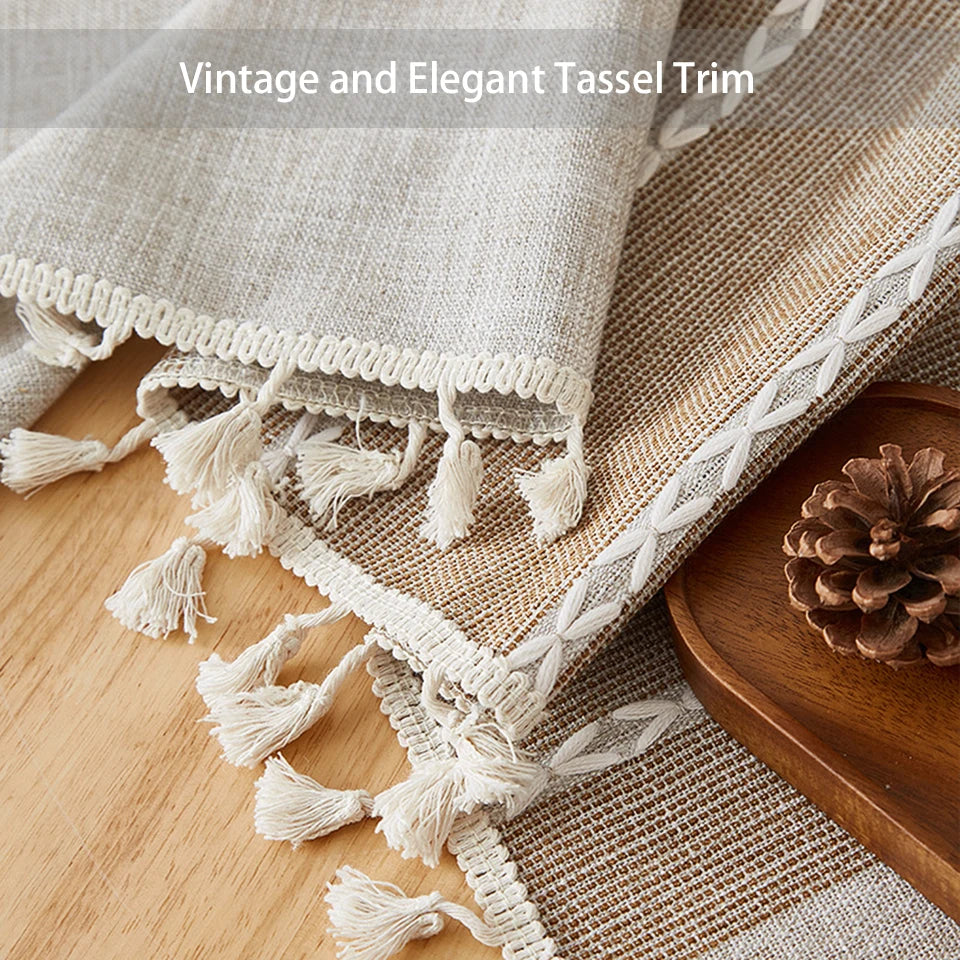 Premium Linen Cotton Tablecloth – Elegant Dining Table Cover