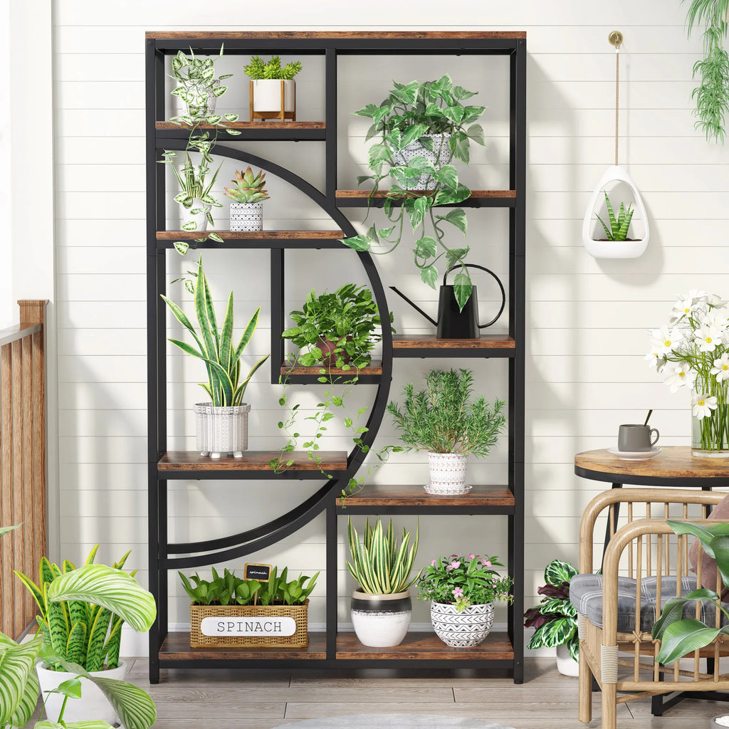 ndustrial 5-Tier Freestanding Bookshelf & Display Unit