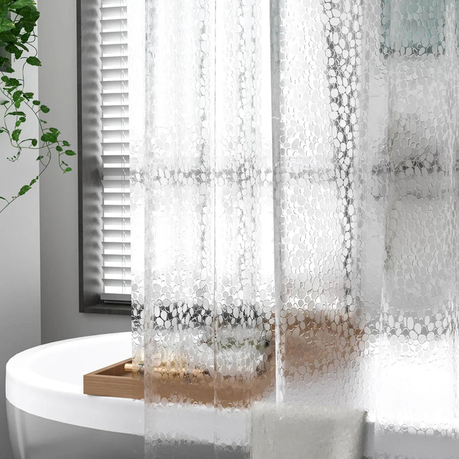 Luxury Pebble-Effect Waterproof Shower Curtain