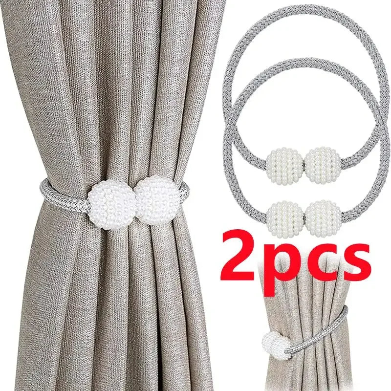 Luxury Pearl Magnetic Curtain Tiebacks – Elegant Decorative Curtain Holders