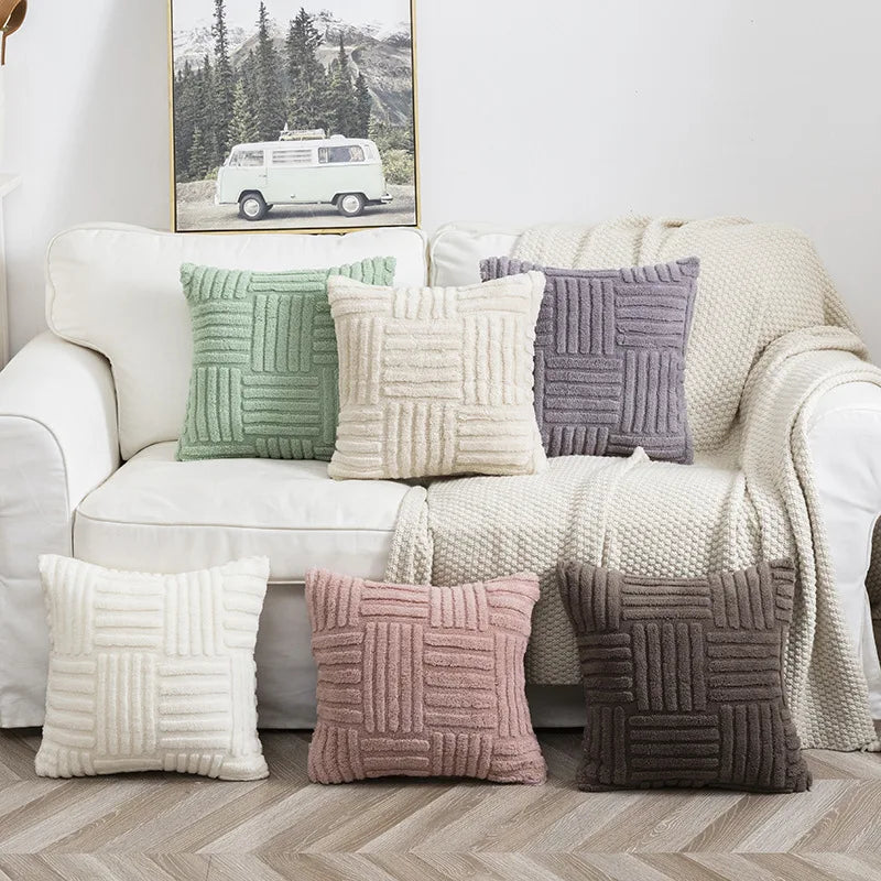 Luxury Cream White Faux Fur Cushion Cover.