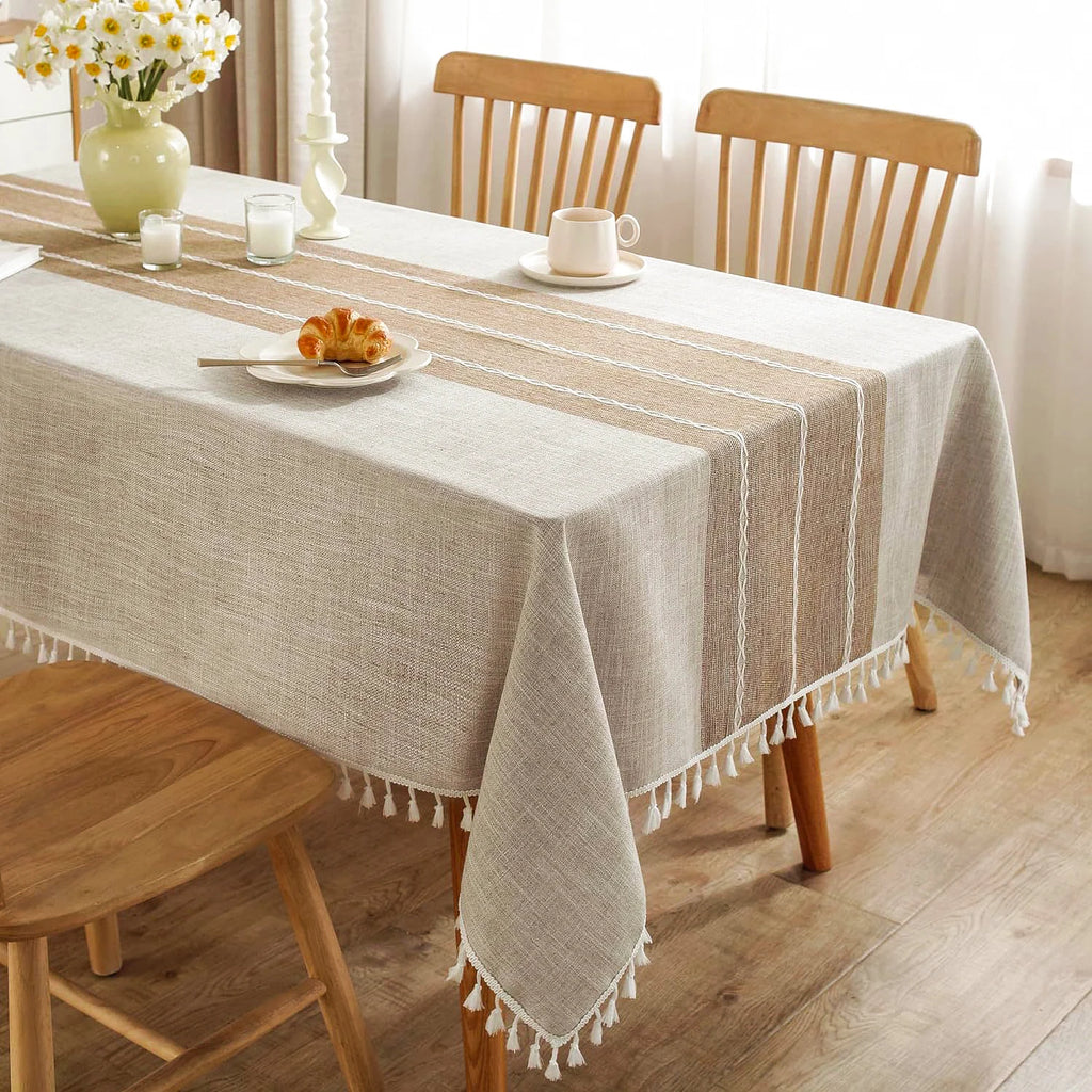 Premium Linen Cotton Tablecloth – Elegant Dining Table Cover