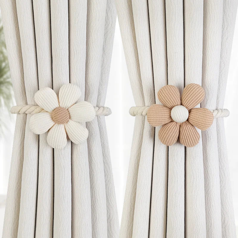 Elegant Floral Magnetic Curtain Tiebacks – Decorative Curtain Holdbacks