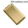 304 Stainless Steel Plate Rectangular Plate Golden Tray Craft Decoration  Steak Barbecue Snack Tray Kitchen Accessories