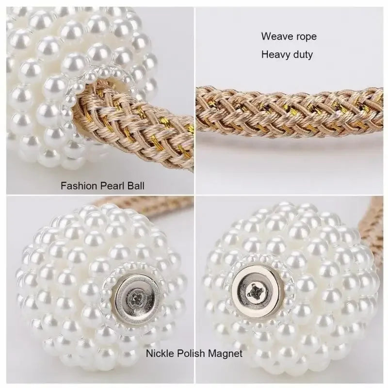 Luxury Pearl Magnetic Curtain Tiebacks – Elegant Decorative Curtain Holders