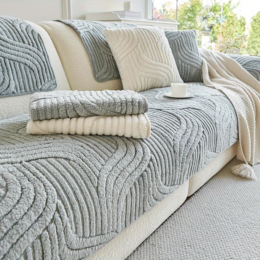 Luxury Velvet Sofa Cover & Cushion Protector.