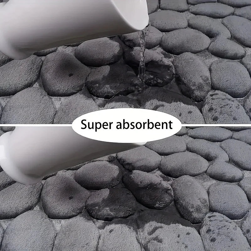15.7*19.7in Washroom toilet foot mat U-shaped floor mat waterproof pad Bathroom bathroom water absorption anti-skid pad