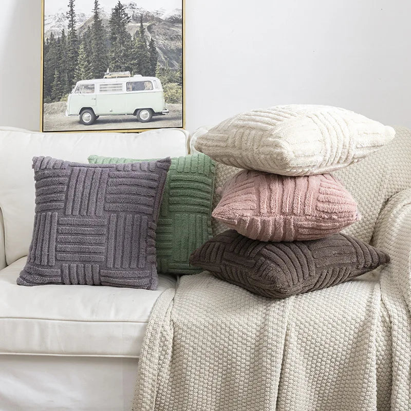 Luxury Cream White Faux Fur Cushion Cover.