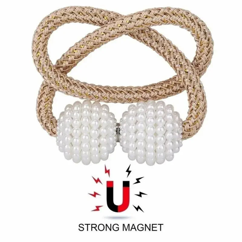Luxury Pearl Magnetic Curtain Tiebacks – Elegant Decorative Curtain Holders