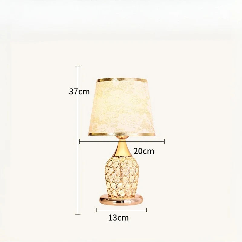 European-Style Crystal Table Lamp Ins Simple Modern Bedroom Warm Romantic Fashion Creative Decorative Bedside Lamp